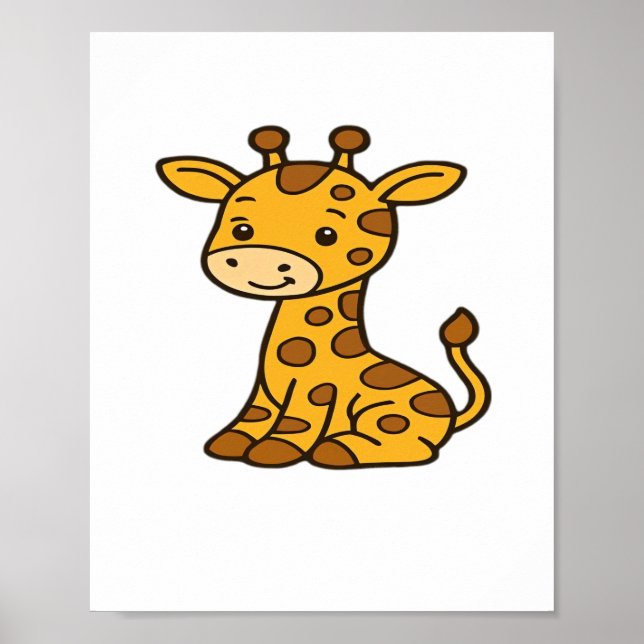 Poster T-shirt classique pour bébé girafe (Devant)
