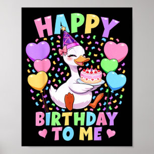 Poster T-shirt d'anniversaire de fille d'oie idiote joyeu