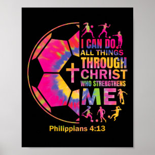 Poster T Shirt de foot chrétien Filles Adolescents Enfant