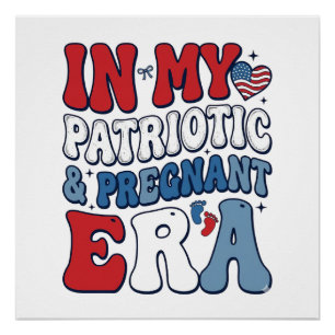 Poster T-shirt de grossesse vintage de l'ère enceinte pat