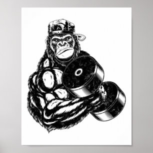 Poster T-shirt de musculation en salle de sport pour gori