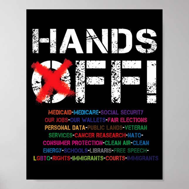 Poster T-shirt de protestation Hands Off 3.png (Devant)