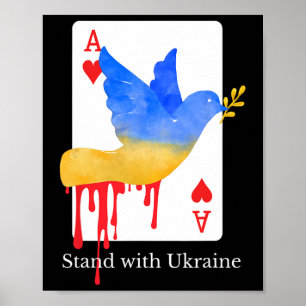 Poster T-shirt de soutien Ace Of War avec l'Ukraine