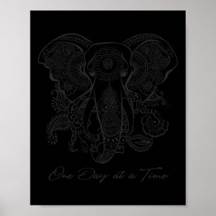 Poster T-shirt de yoga éléphant mandala citation pleine c