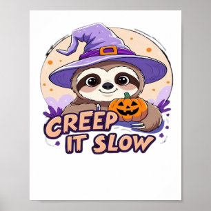 Poster T-shirt d'Halloween de paresseux mignon � Drôle Cr