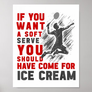 Poster T-shirt drôle de badminton Hommes Femmes Joueur de