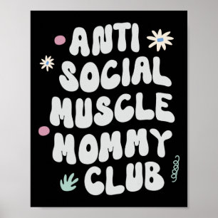 Poster T-shirt drôle de gym Club de maman musculaire anti