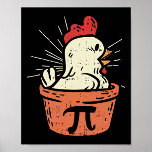 Poster T-shirt drôle de poulet pot pi jour tarte amateur 