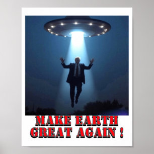 Poster T Shirt Drôle D'enlèvement D'ovni Pour Rendre La T