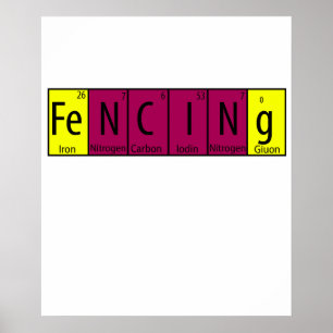 Poster T-shirt drôle d'escrime I Gif nerd des éléments pé