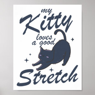 Poster T-shirt drôle d'étirement de chat – Tee-shirt cade