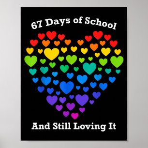 Poster T-shirt drôle du 100e jour d'école Professeur Cœur