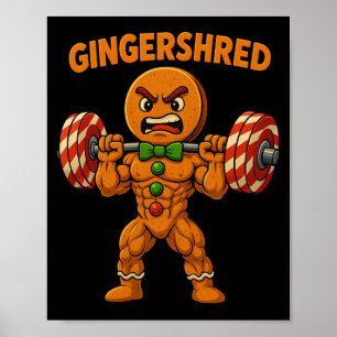 Poster T-shirt drôle pain d'épice Noël Gym Workout Ginger