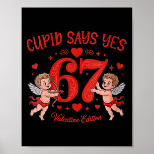 Poster T-shirt drôle pour femmes 67 Cupidon dit 67 Saint-