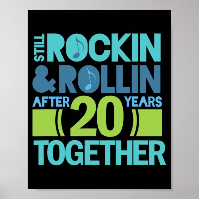 Poster T-shirt du 20e anniversaire 20 ans ensemble Couple (Devant)