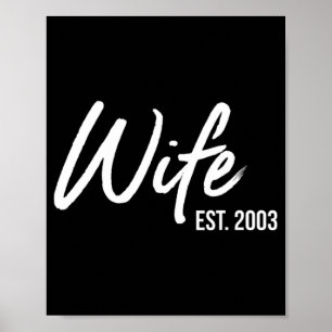 Poster T-shirt du 20e anniversaire du Mariage de la femme