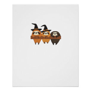 Poster T-shirt essentiel de paresseux d'Halloween