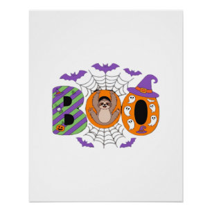 Poster T-shirt essentiel mignon de paresseux d'Halloween