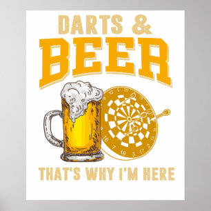Poster T-Shirt Funny Beer Darts pour joueur de fléchettes