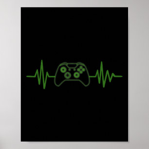 Poster T-shirt Gaming 365 Gamer Heartbeat pour le jeu vid