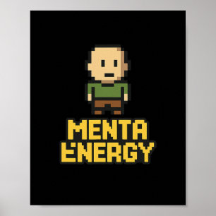 Poster T-shirt graphique drôle de pixel de joueur d'énerg