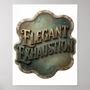 Poster T-shirt graphique Or ATTRAYANT EXHAUSTION ÉLÉGANTE