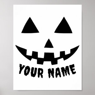 Poster T-shirt Halloween Citrouille Personnalisé Noir Bla
