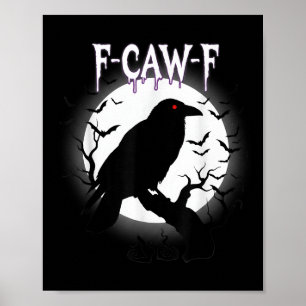 Poster T-shirt Halloween Lune F-caw-f Corbeau Gothique