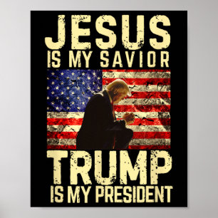 Poster T-shirt Jésus Trump - Jésus est mon Seigneur Sauve
