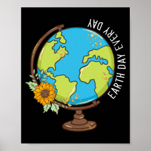 Poster T Shirt Jour de la Terre Chaque Jour Globe Mondial