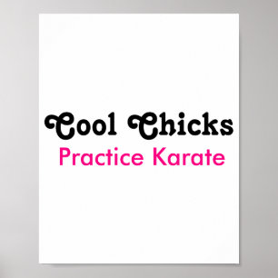 Poster T Shirt Les Filles Cool Pratiqent Le Karaté