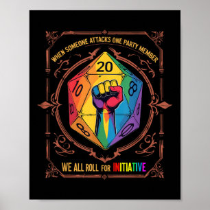 Poster T-shirt Lgbt Dnd Quand Quelqu'un Attaque Un Membre