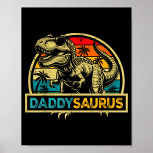 Poster T-shirt Papa Saurus T Rex Dinosaure Papa Saurus Fa