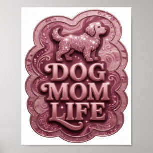 Poster T-shirt personnalisé Statement Rose MAMAN CHIEN VI