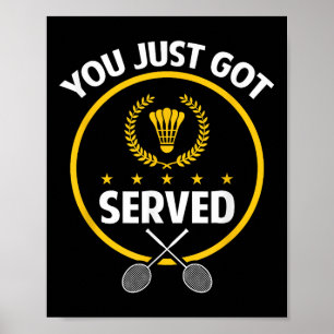 Poster T-shirt pour joueur de badminton drôle servi Amour