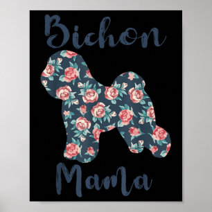 Poster T-shirt pour maman de chien Bichon frisé, amoureux