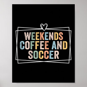 Poster T-shirt pour maman footballeuse café cadeau pour f