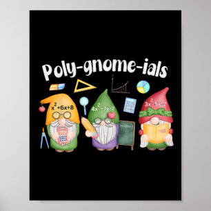Poster T-shirt professeur d'algèbre mathématique gnomes P