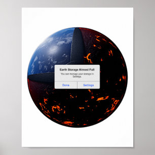 Poster T Shirt Stockage de la Terre Presque Plein