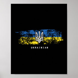 Poster T Shirt Ukrainien Tryzub Drapeau de l'Ukraine Mili