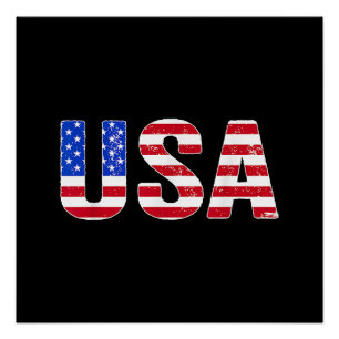 Poster T Shirt USA Drapeau Américain Patriotique Hommes F
