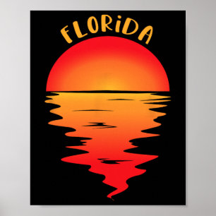 Poster T Shirt Vintage Florida Beach Sunset - Vacances Ré