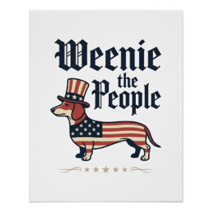 Poster T-Shirt Weenie le Peuple Dachshund Patriotique_1