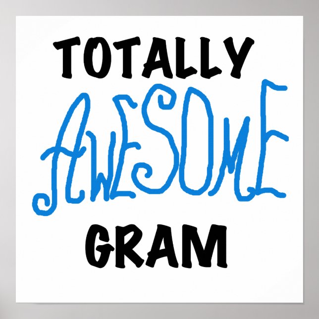 Poster T-shirts bleus et cadeaux de gramme totalement imp (Devant)