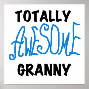 Poster T-shirts bleus et cadeaux de mamie totalement impr