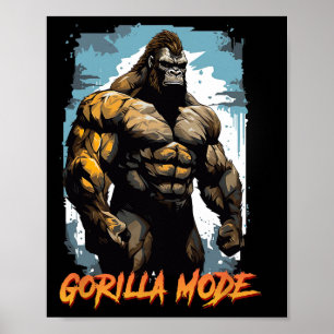 Poster T-shirts de travail de gorille Mode Gorille Gym Et