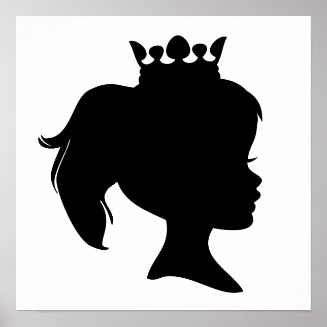 Poster T-shirts et cadeaux Black Silhouette Princess (Devant)