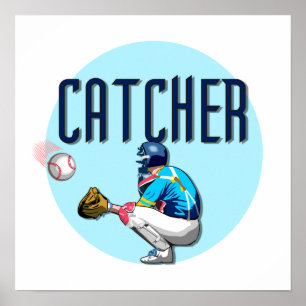 Poster T-shirts et cadeaux de base-ball Catcher