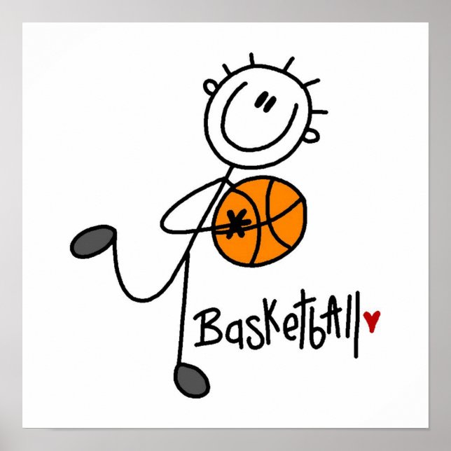 Poster T-shirts et cadeaux de basketball simple Figure (Devant)