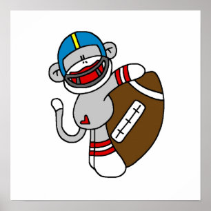 Poster T-shirts et cadeaux de football de singe de choq